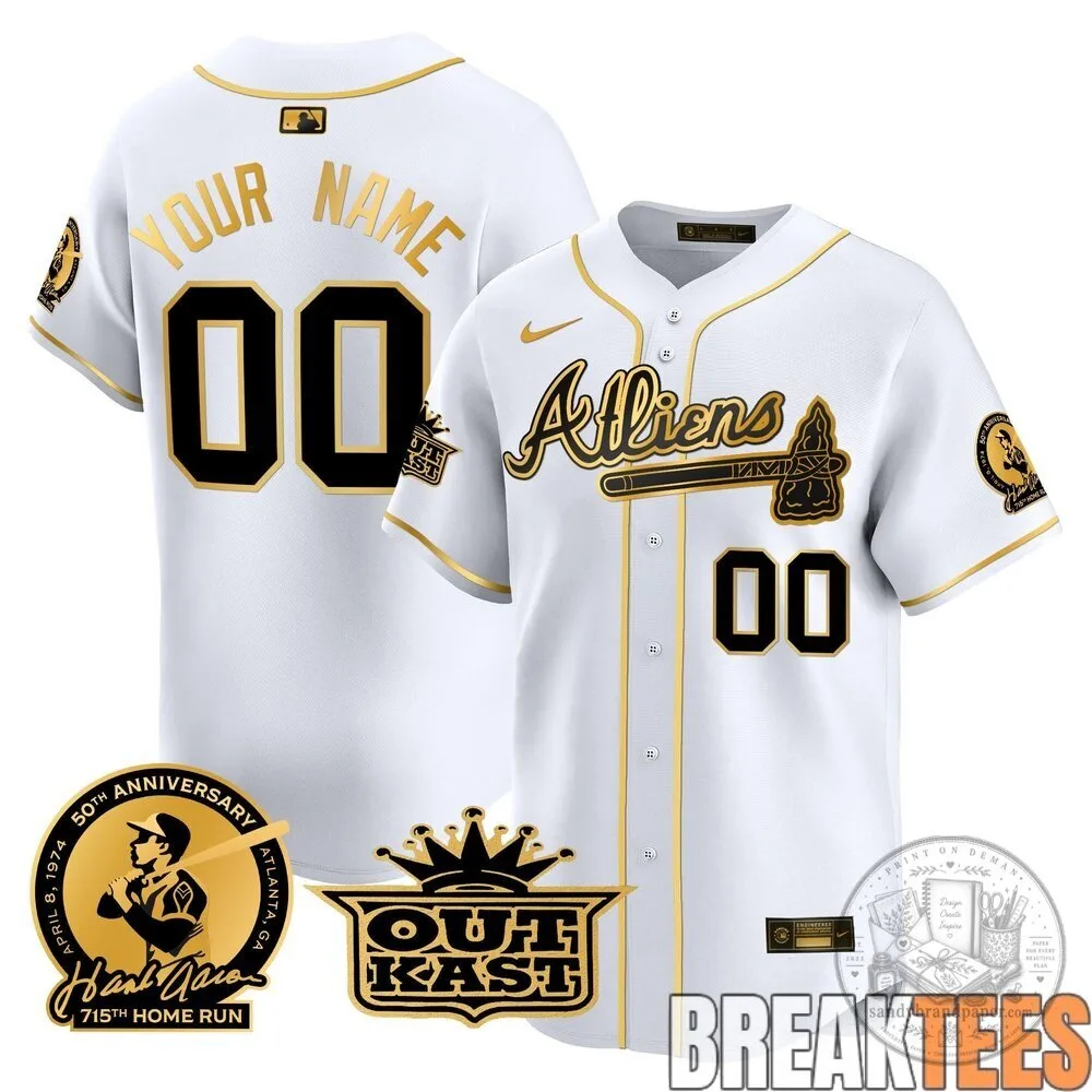 Atlanta Braves Atliens Hank Aaron 715th Home Run Baseball Jersey 10 Atlanta Braves Atliens Hank Aaron 715th Home Run Baseball Jersey