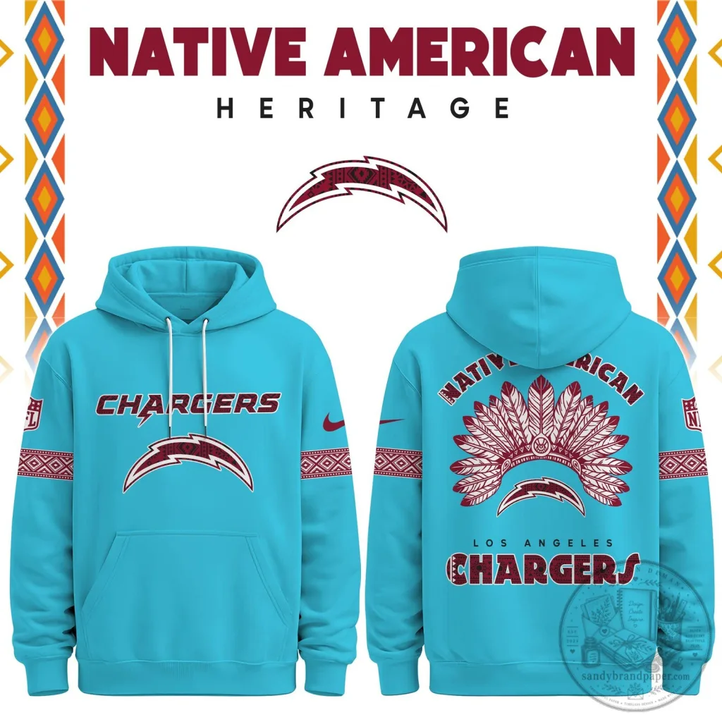 Los Angeles Chargers Native American Heritage Pullover Hoodie Los Angeles Chargers Native American Heritage Pullover Hoodie