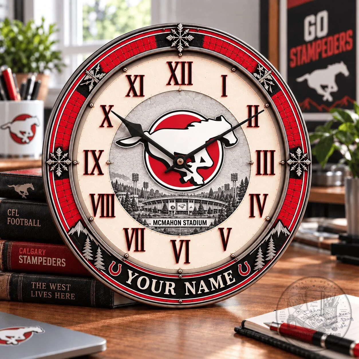 Calgary Stampeders Football Team McMahon Stadium Wall Clock
