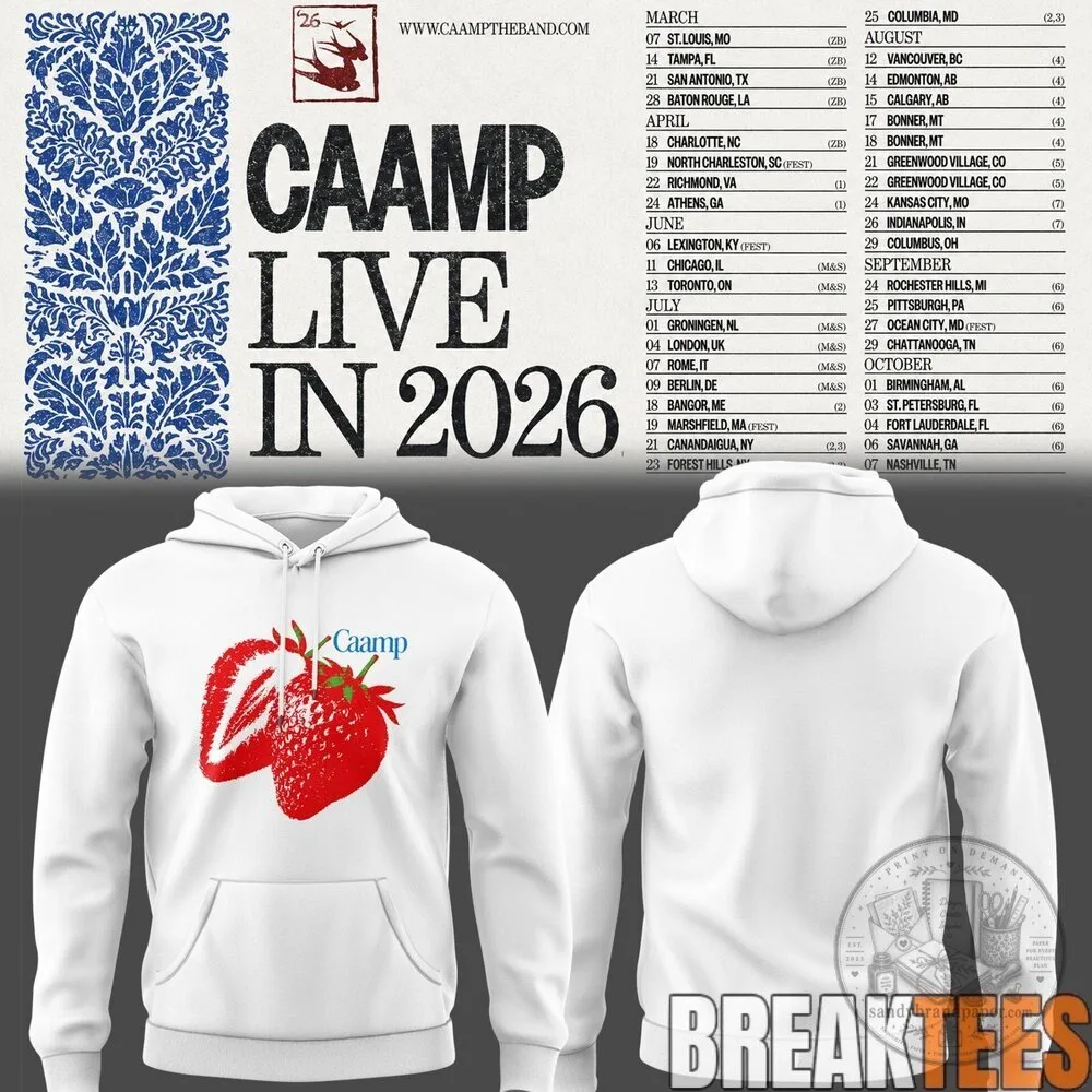 Caamp Live in 2026 Band Concert Tour Schedule Hoodie
