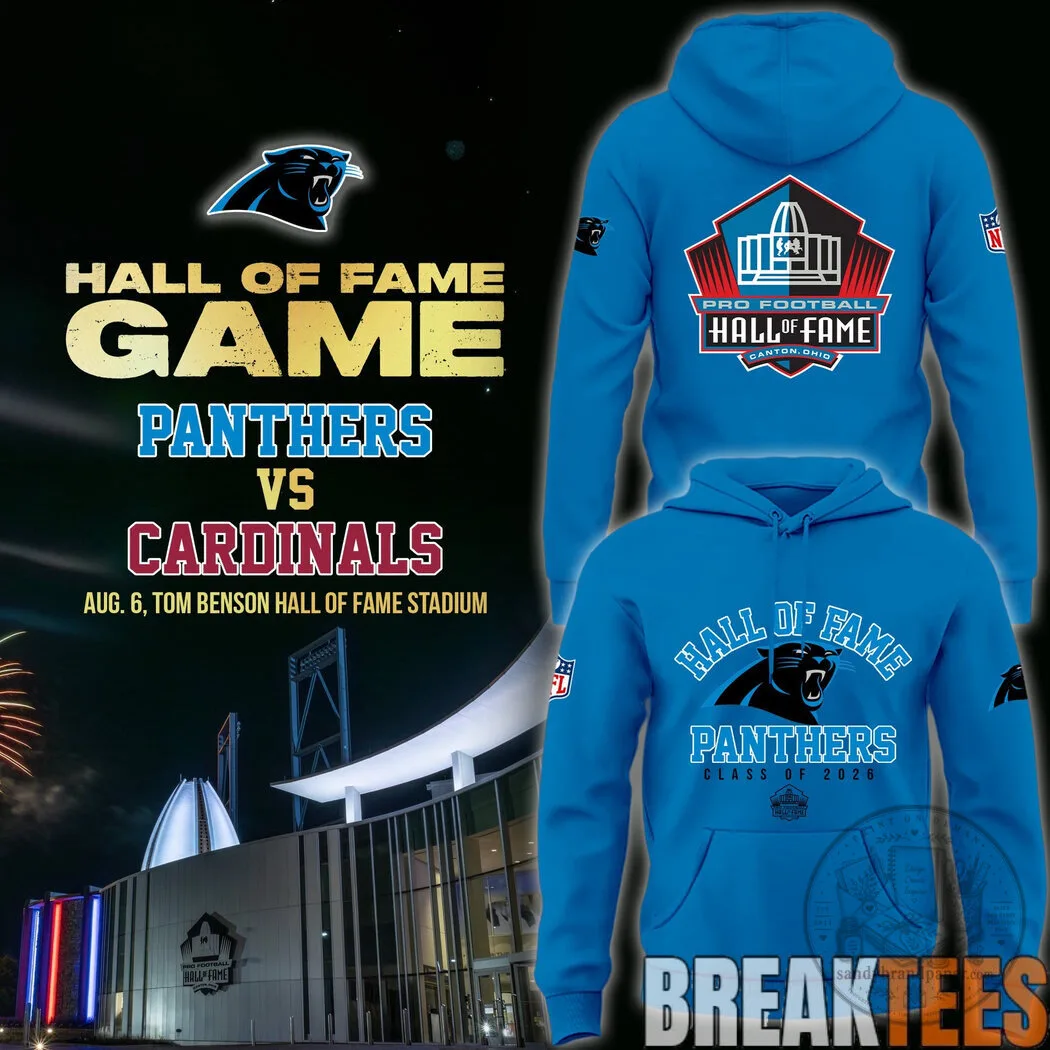 Carolina Panthers Hall of Fame Game 2026 Pro Football Blue Hoodie