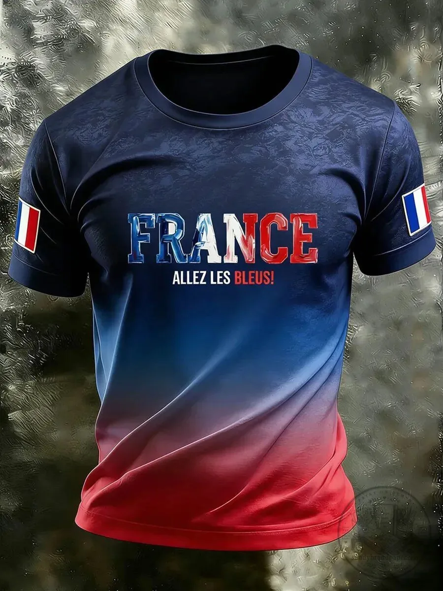France Football Allez Les Bleus Gradient Men's T-Shirt