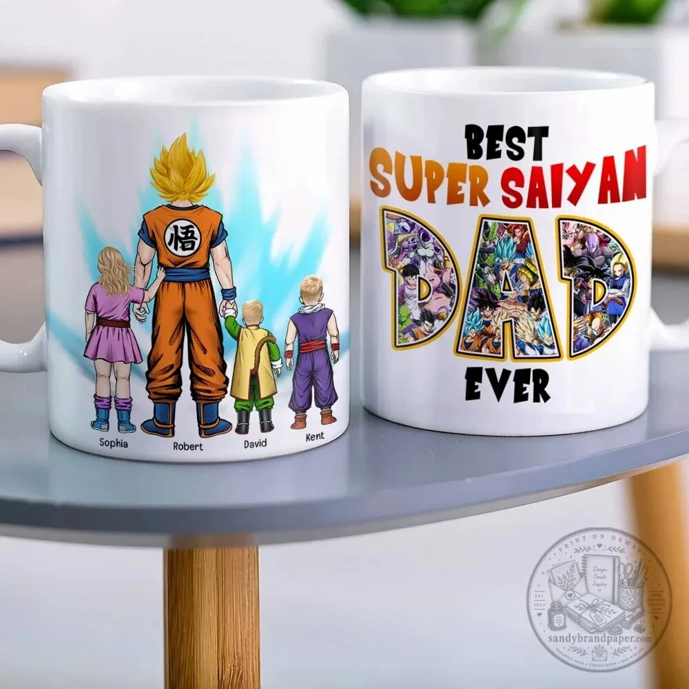 Dragon Ball Z Super Saiyan Dad Personalized Family Coffee Mug