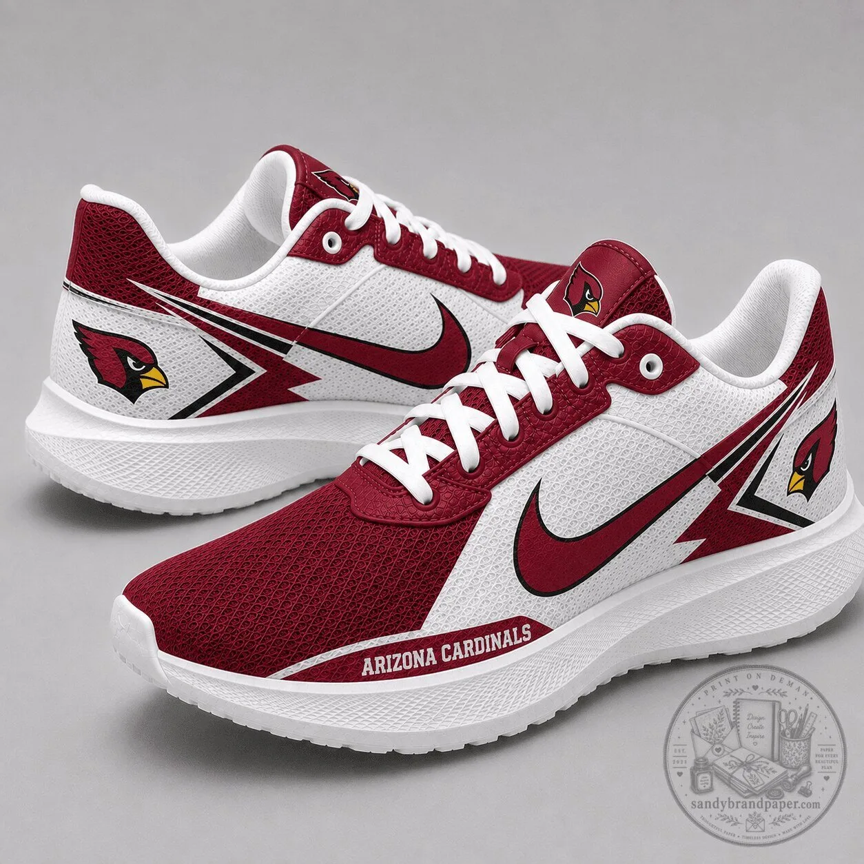 Arizona Cardinals NFL Team Logo White Running Shoes