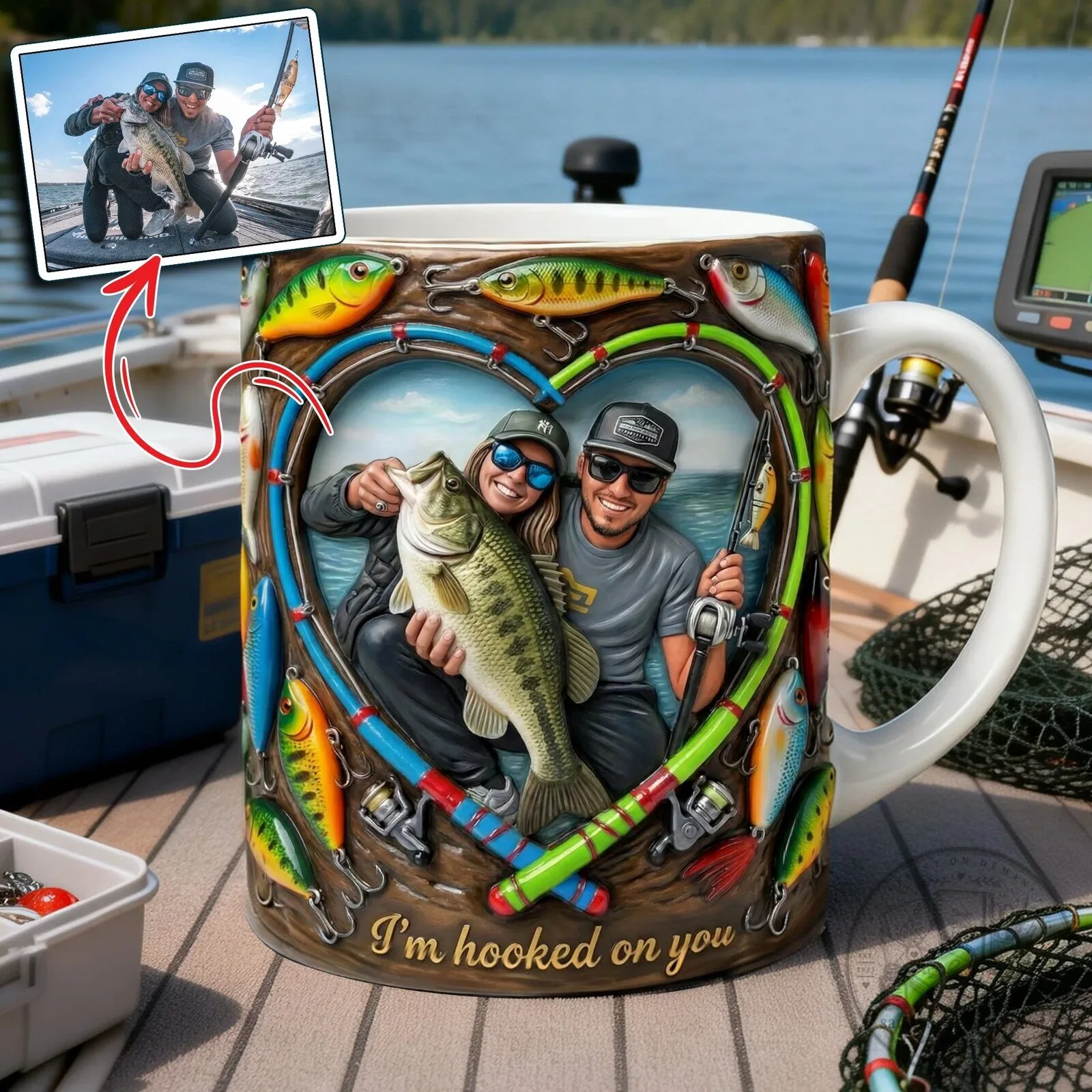 Fishing Couple Custom Photo Coffee Mug