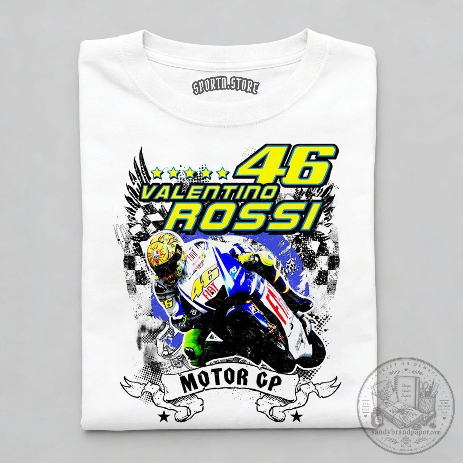 Valentino Rossi MotoGP Motorcycle Racing Fan T-Shirt