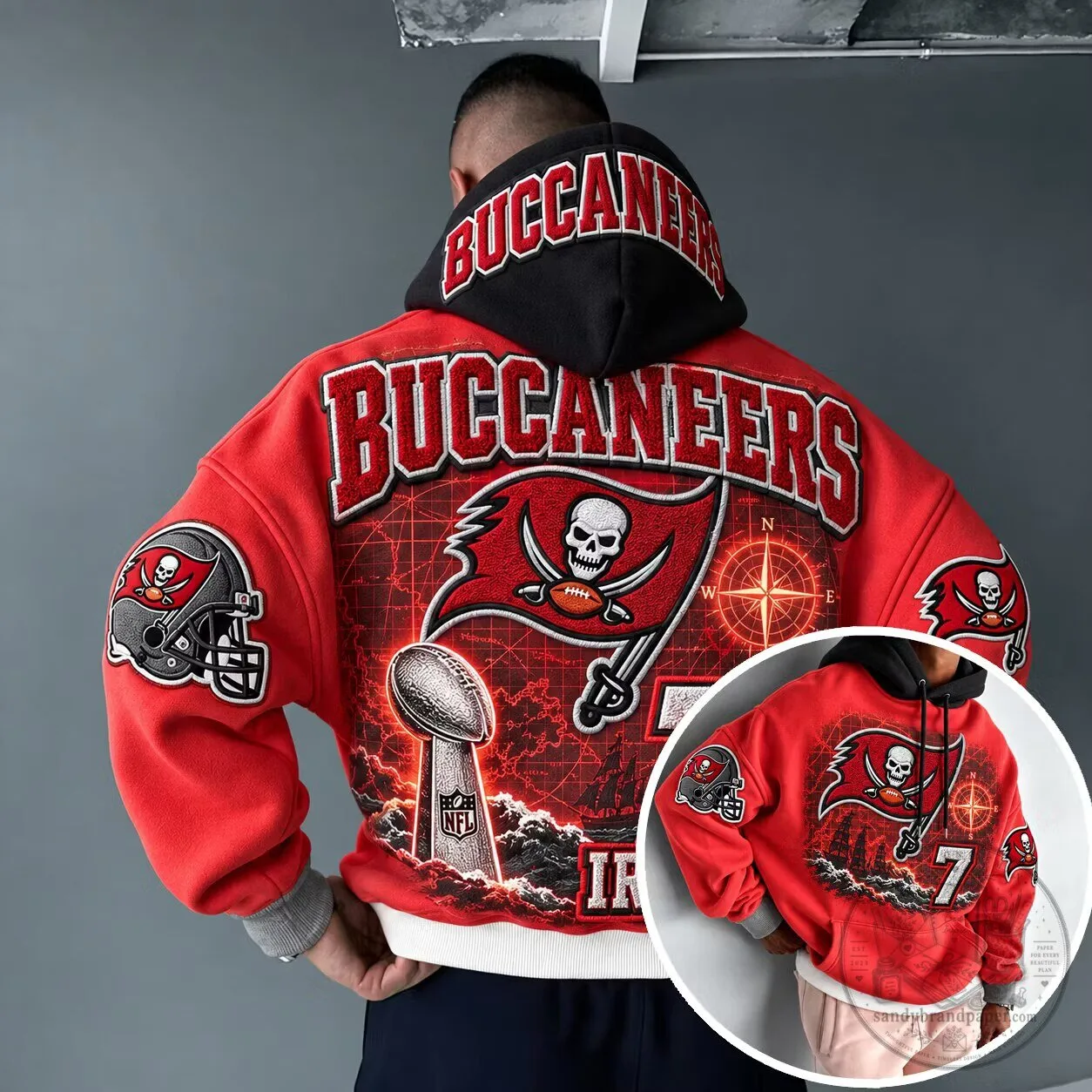 Red Hoodie for Tampa Bay Buccaneers NFL Football Team
