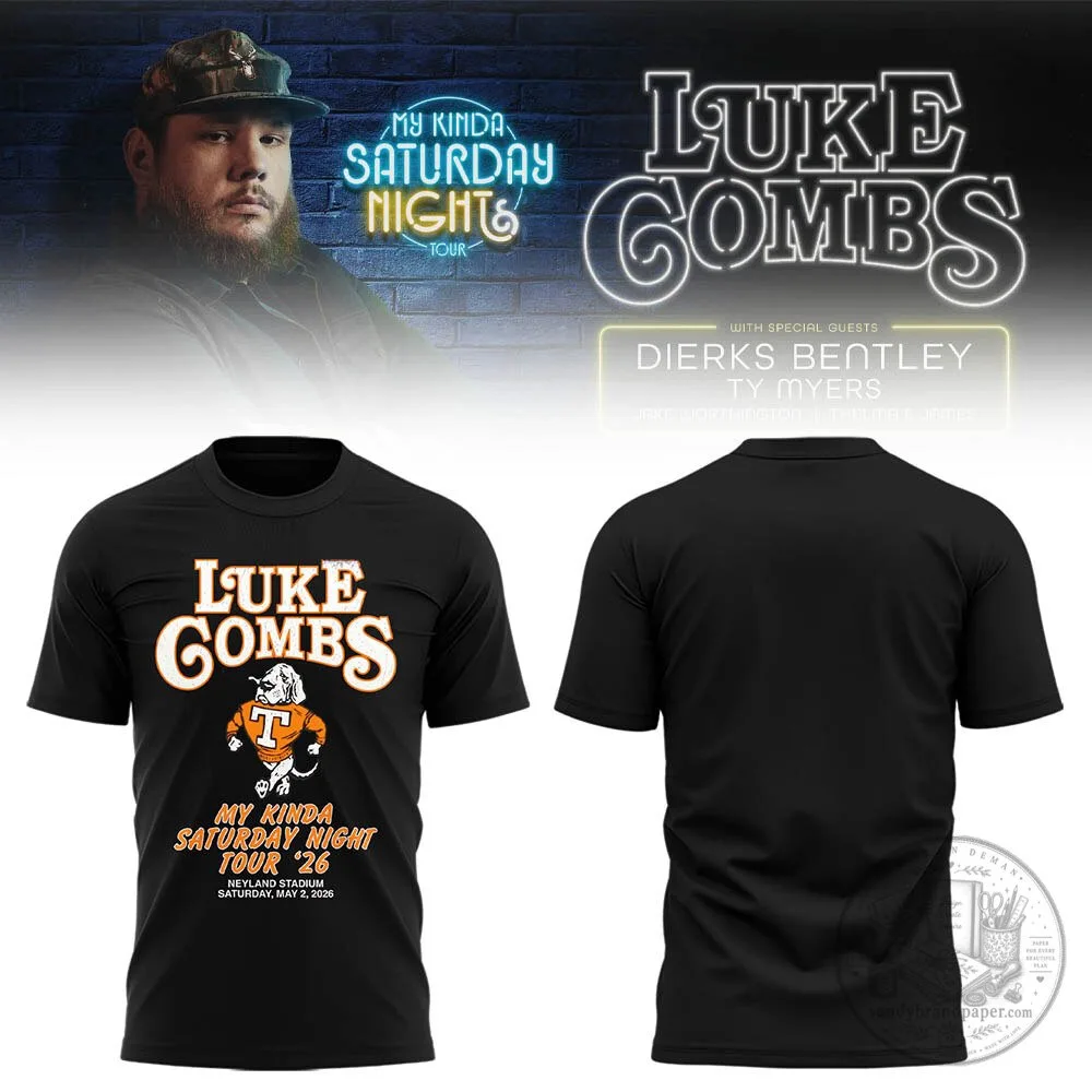2026 T-Shirt for Luke Combs' My Kinda Saturday Night Tour at Neyland Stadium