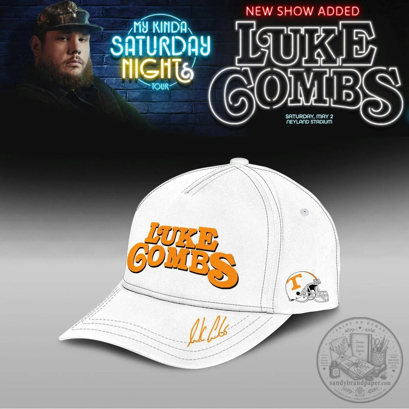 Hoodie for Luke Combs' My Kinda Saturday Night Tour at Neyland Stadium 2026 4 Hoodie for Luke Combs
