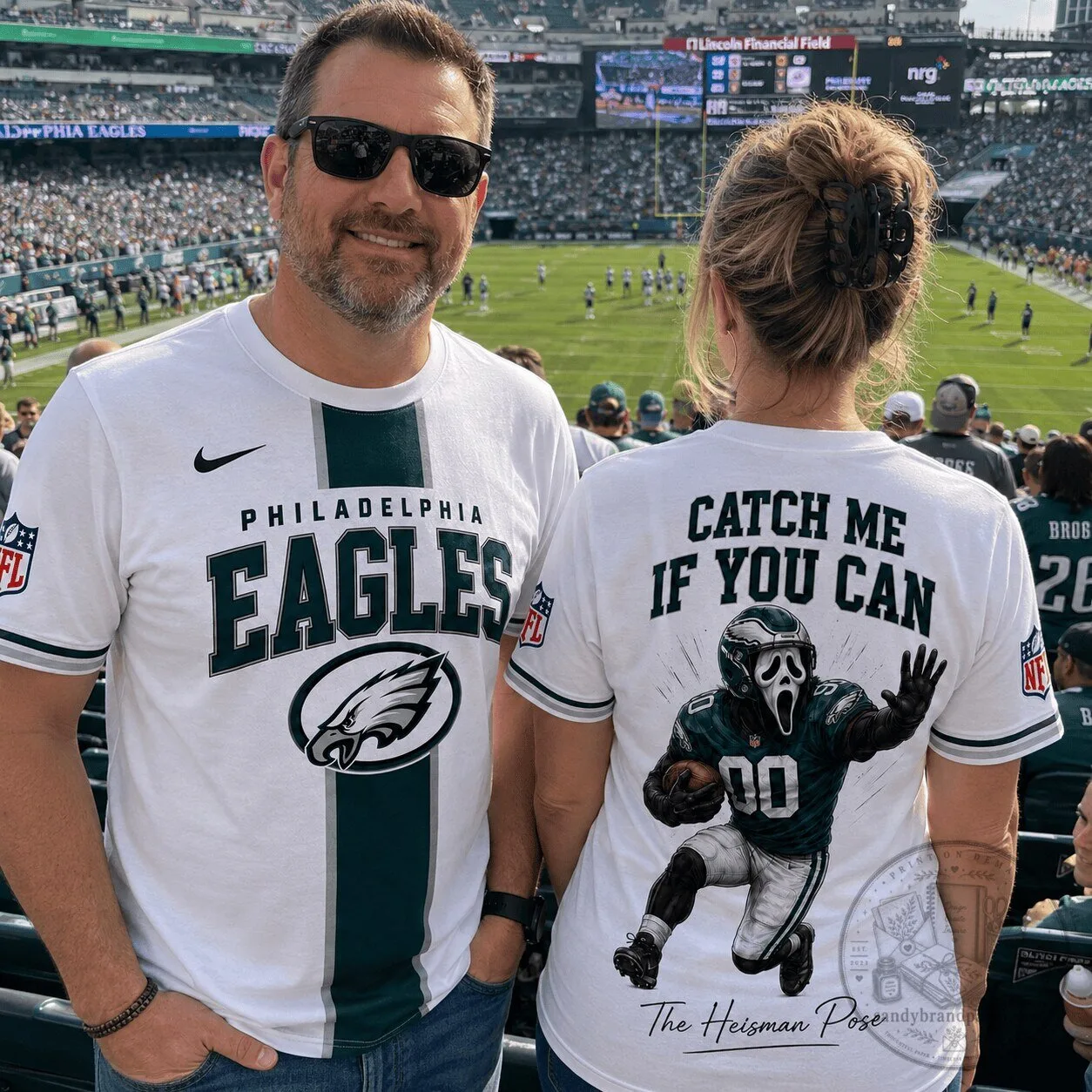 Ghostface Football Fan T-Shirt featuring Heisman Pose of Philadelphia Eagles