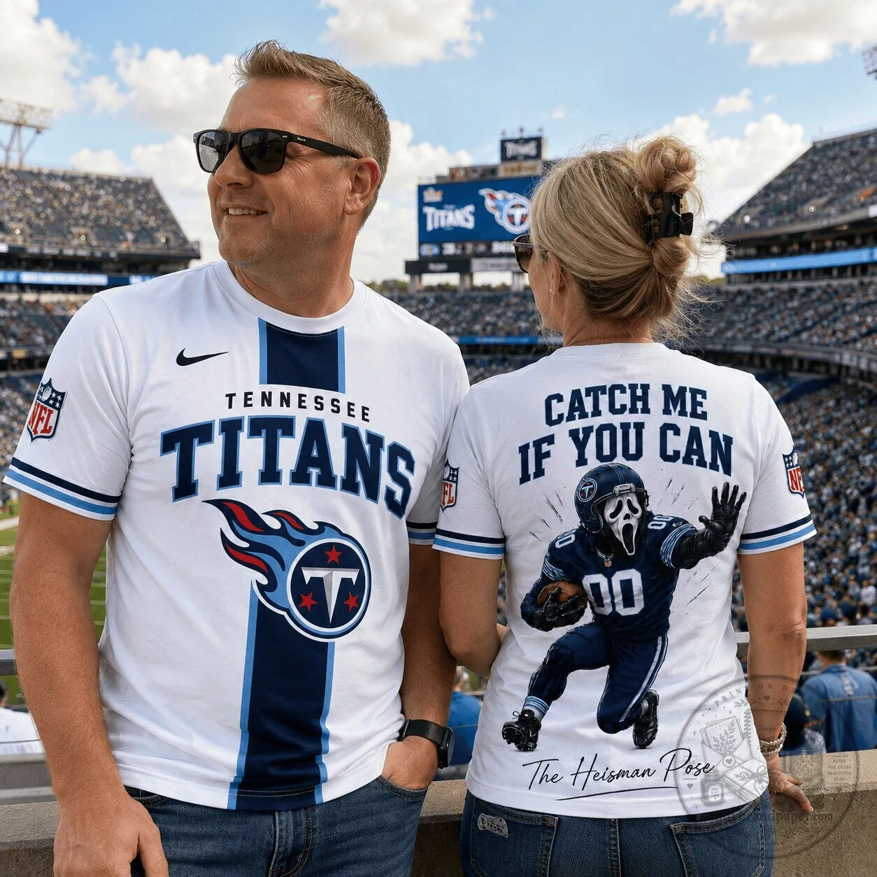 Funny Ghostface Heisman Pose Tennessee Titans Football T-Shirt