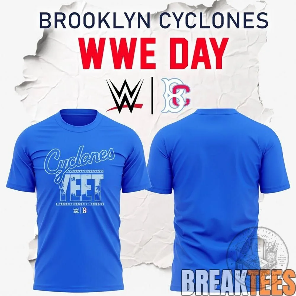 Brooklyn Cyclones WWE Day Special Blue Short Sleeve T-Shirt