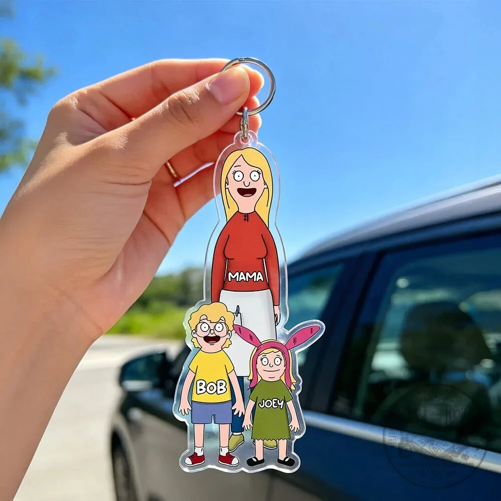Personalized Bob's Burgers Family Mama Bob Joey Keychain