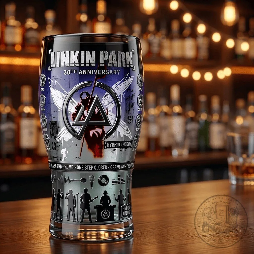 Commemorative Drinking Glass for Linkin Park's 30th Anniversary of Hybrid Theory