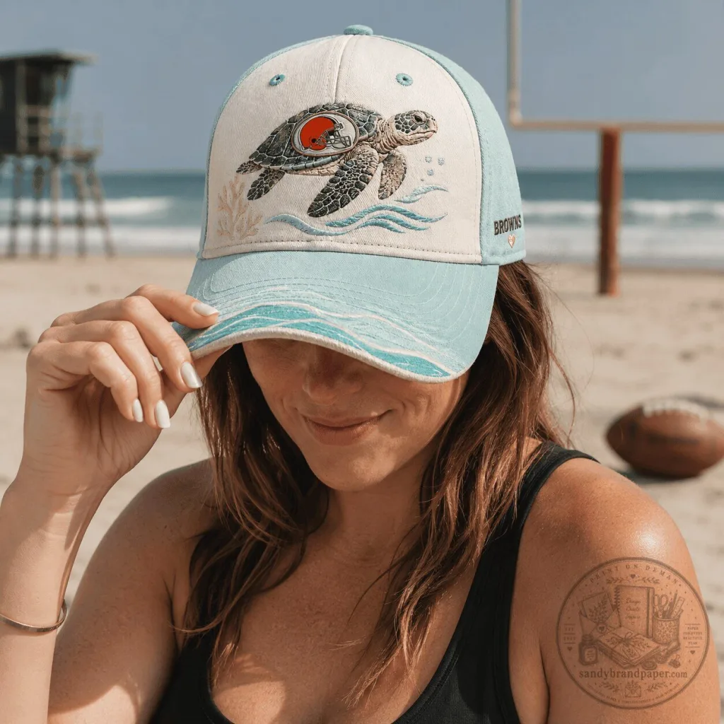 Cleveland Browns Football Sea Turtle Embroidered Adjustable Cap Hat 41 Cleveland Browns Football Sea Turtle Embroidered Adjustable Cap Hat