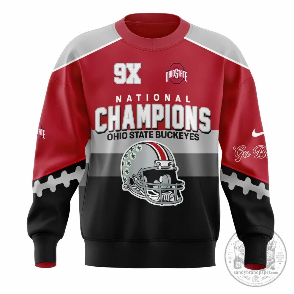 Ohio State Football National Champions Red Black Gray Sweatshirt 5 Ohio State Football National Champions Red Black Gray Sweatshirt