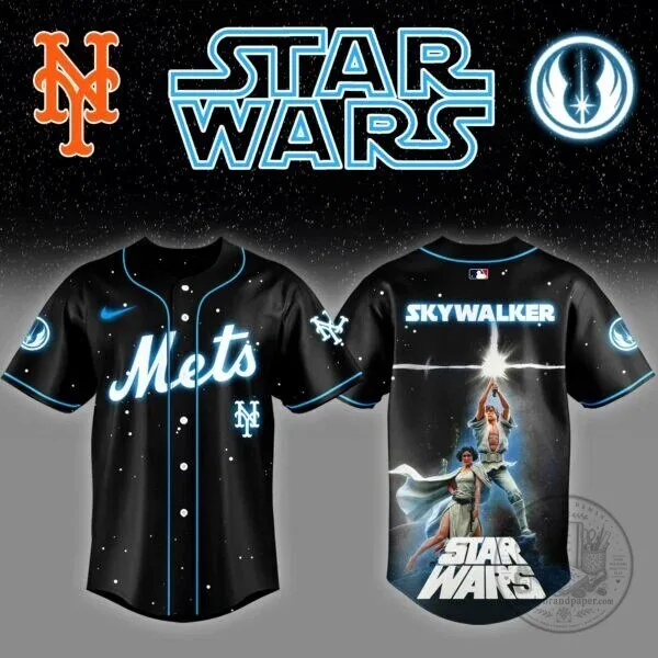 Luke Skywalker Star Wars New York Mets Baseball Jersey 3 Luke Skywalker Star Wars New York Mets Baseball Jersey