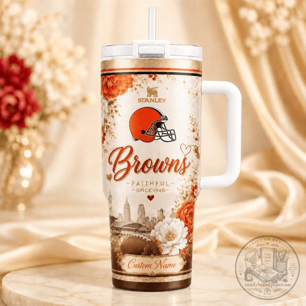 Cleveland Browns Football Stanley Tumbler Personalized Gift for NFL Fans 30 Cleveland Browns Football Stanley Tumbler Personalized Gift for NFL Fans