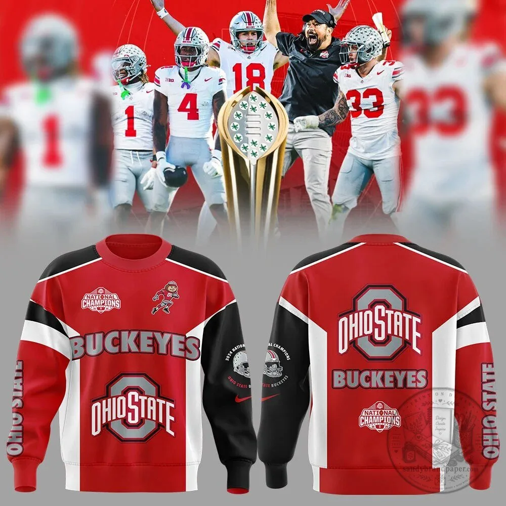 Ohio State Football National Champions Buckeyes Red Sweatshirt