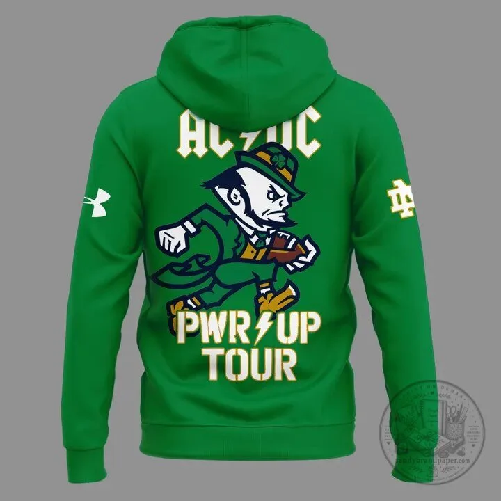 Green Hoodie for the 2026 AC/DC Power Up Tour of Notre Dame Football 7 Green Hoodie for the 2026 AC/DC Power Up Tour of Notre Dame Football