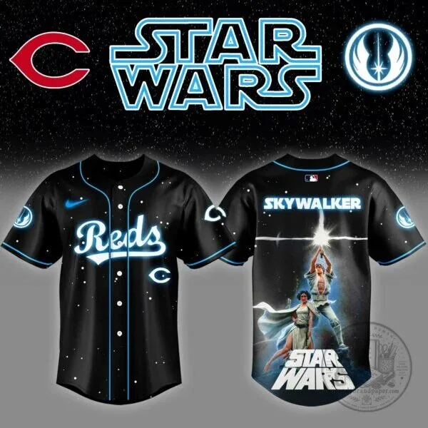 Skywalker Cincinnati Reds Star Wars Night Limited Edition Baseball Jersey 3 Skywalker Cincinnati Reds Star Wars Night Limited Edition Baseball Jersey