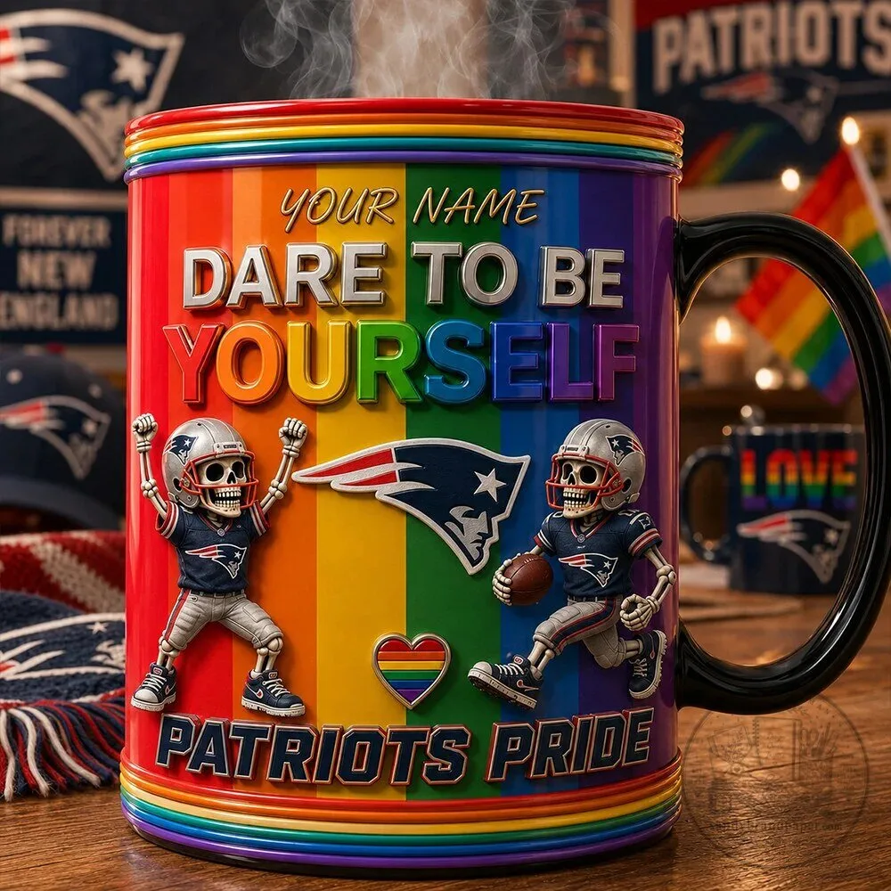 New England Patriots NFL Pride Rainbow Ceramic Coffee Mug