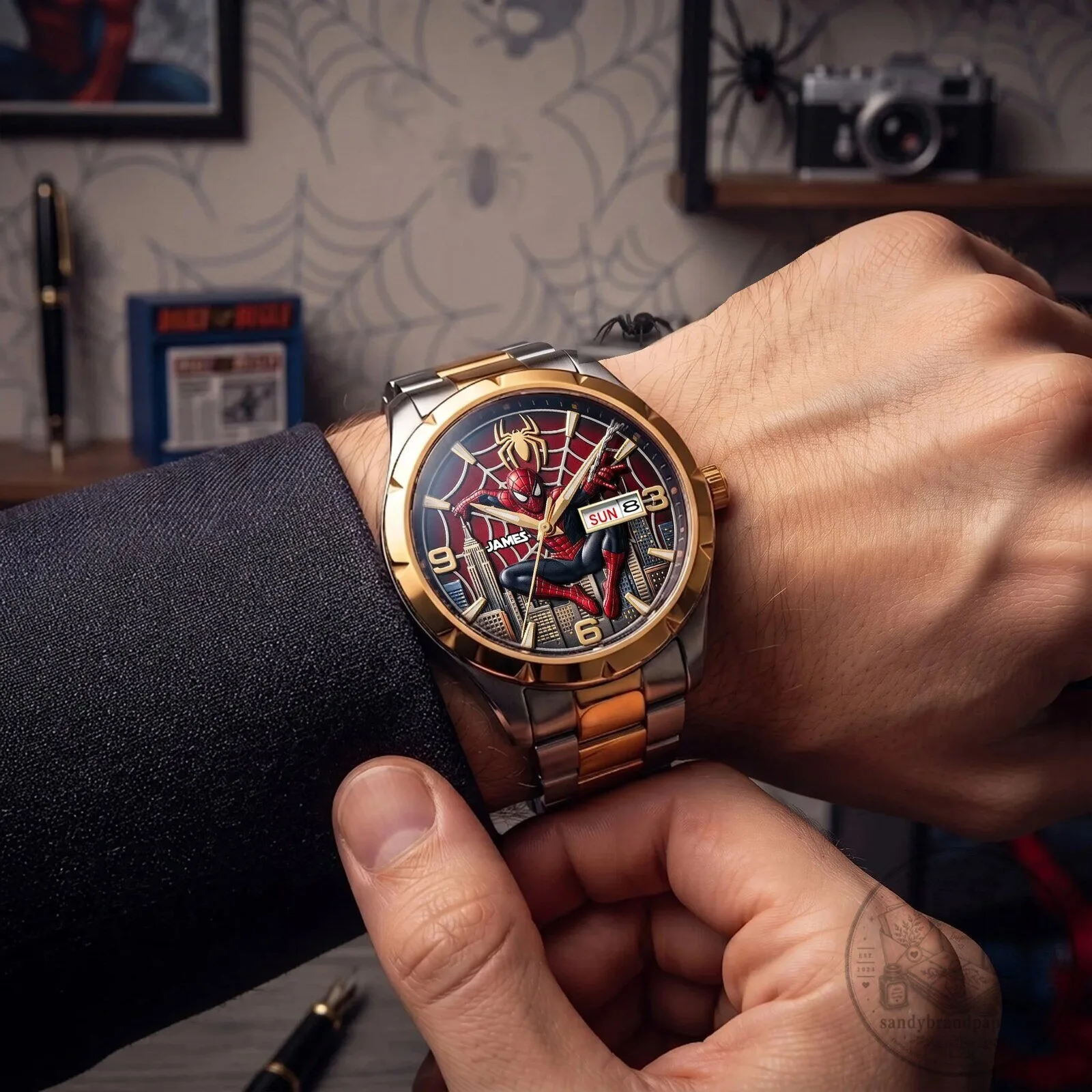 Spider-Man Marvel Comics Superhero Stainless Steel Men's Wrist Watch