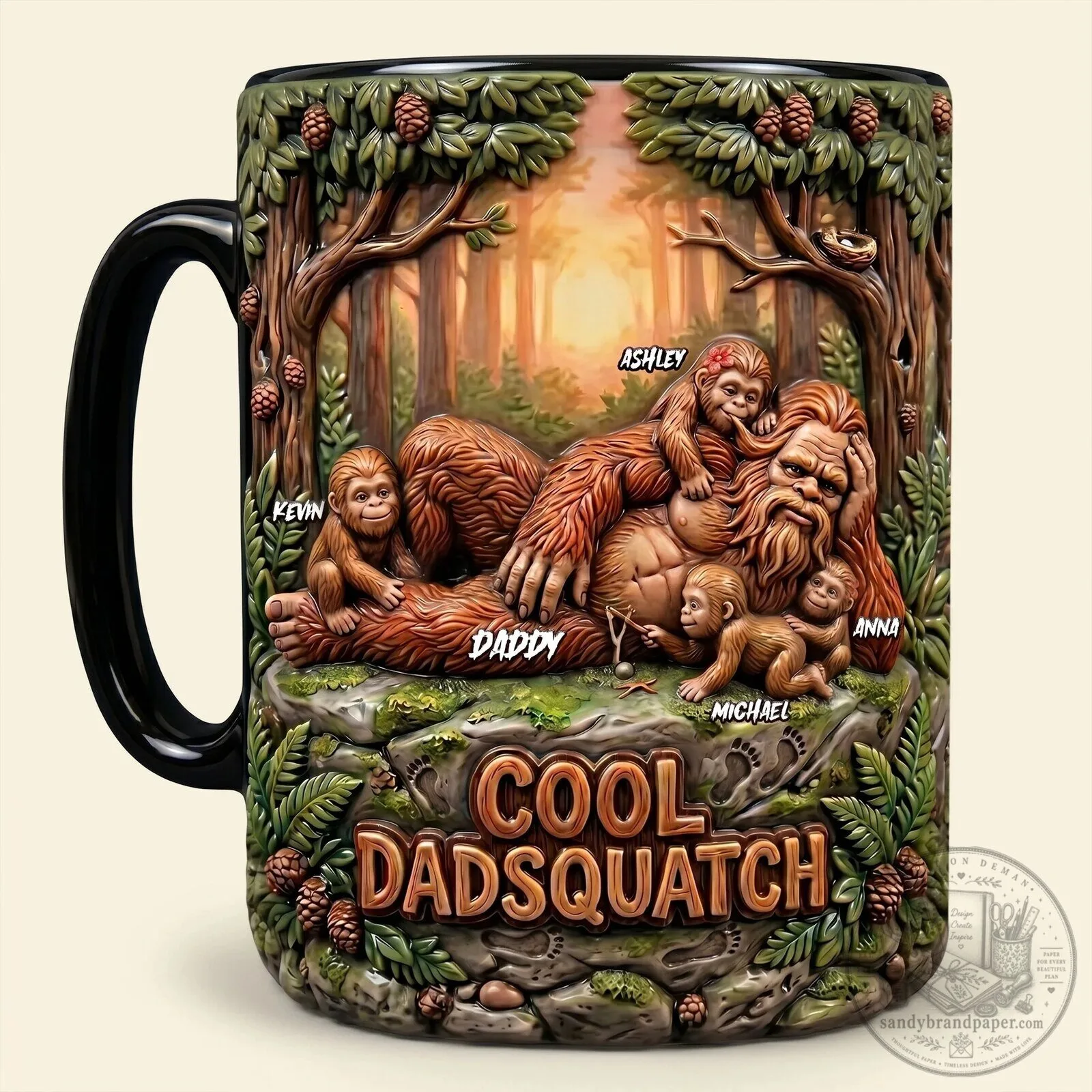 Personalized Cool Dadsquatch Bigfoot Forest Family Mug for Father's Day 5 Personalized Cool Dadsquatch Bigfoot Forest Family Mug for Father
