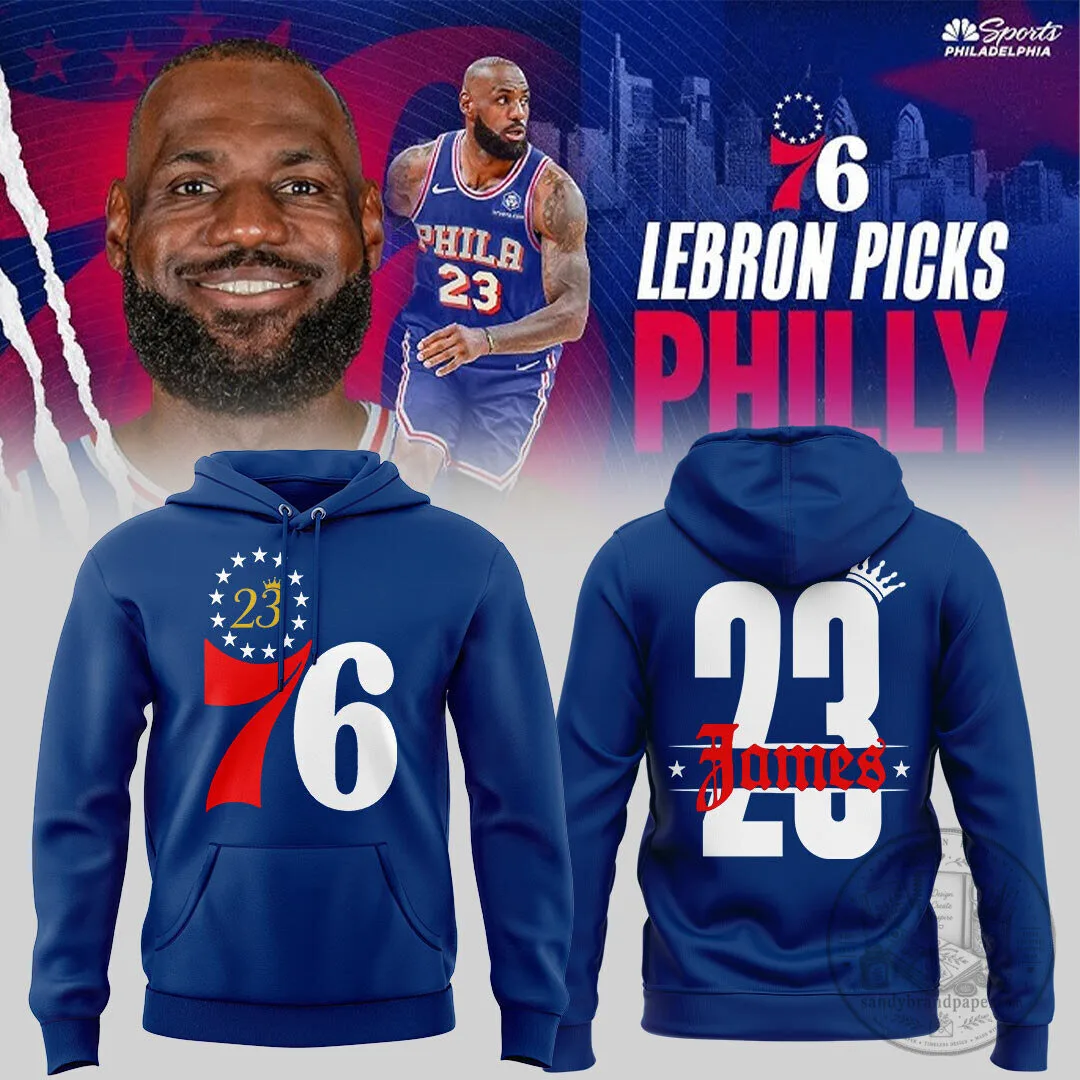 Philadelphia Sixers LeBron James Number 23 Basketball Fan Hoodie
