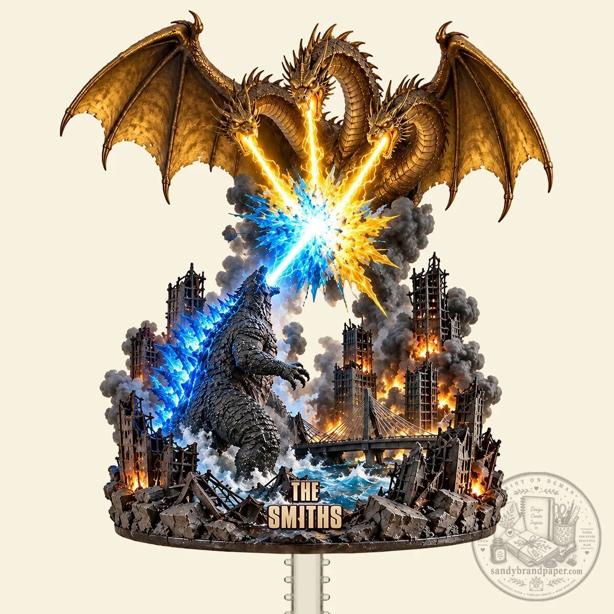 Godzilla King Ghidorah Christmas Tree Topper Ornament 7 Godzilla King Ghidorah Christmas Tree Topper Ornament