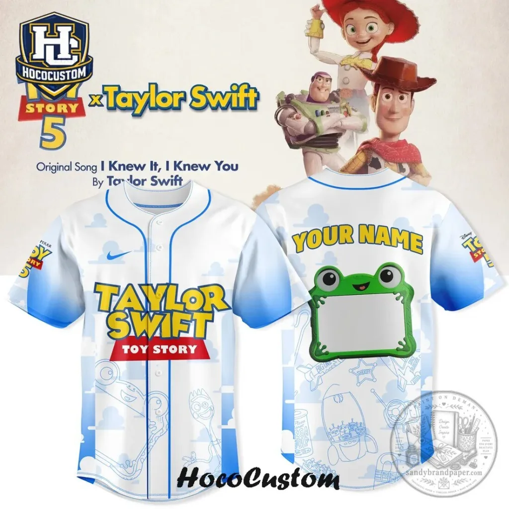 Taylor Swift Toy Story 5 Frog Personalized Baseball Jersey