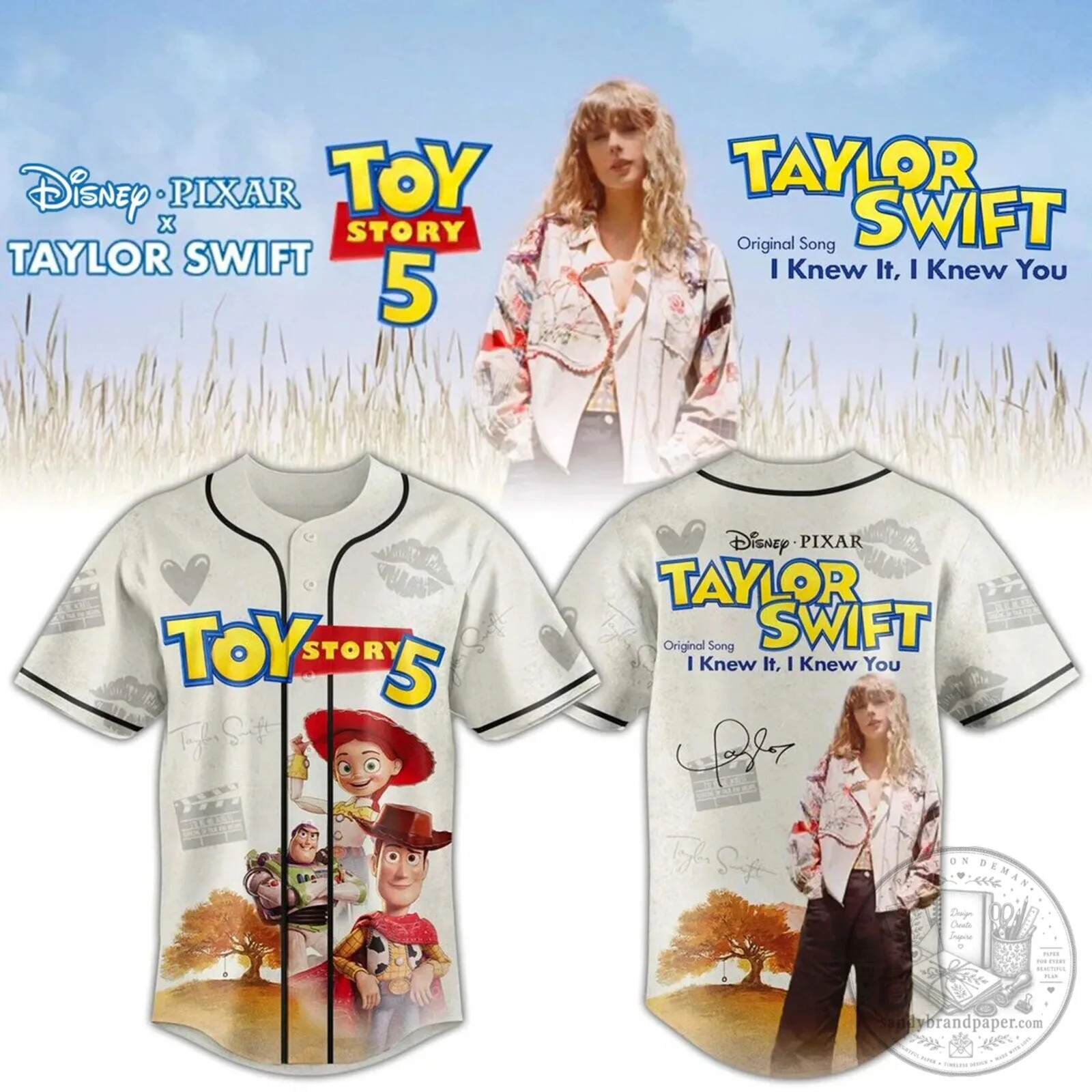2026 Baseball Jersey Featuring Taylor Swift x Toy Story 5 “I Knew It, I Knew You” Design