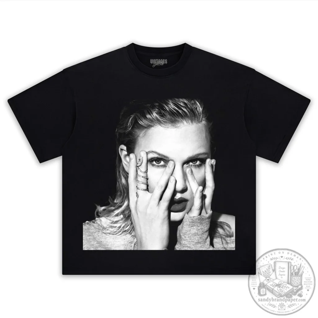 Taylor Swift Reputation Album Cover Black and White T-Shirt Taylor Swift Reputation Album Cover Black and White T-Shirt