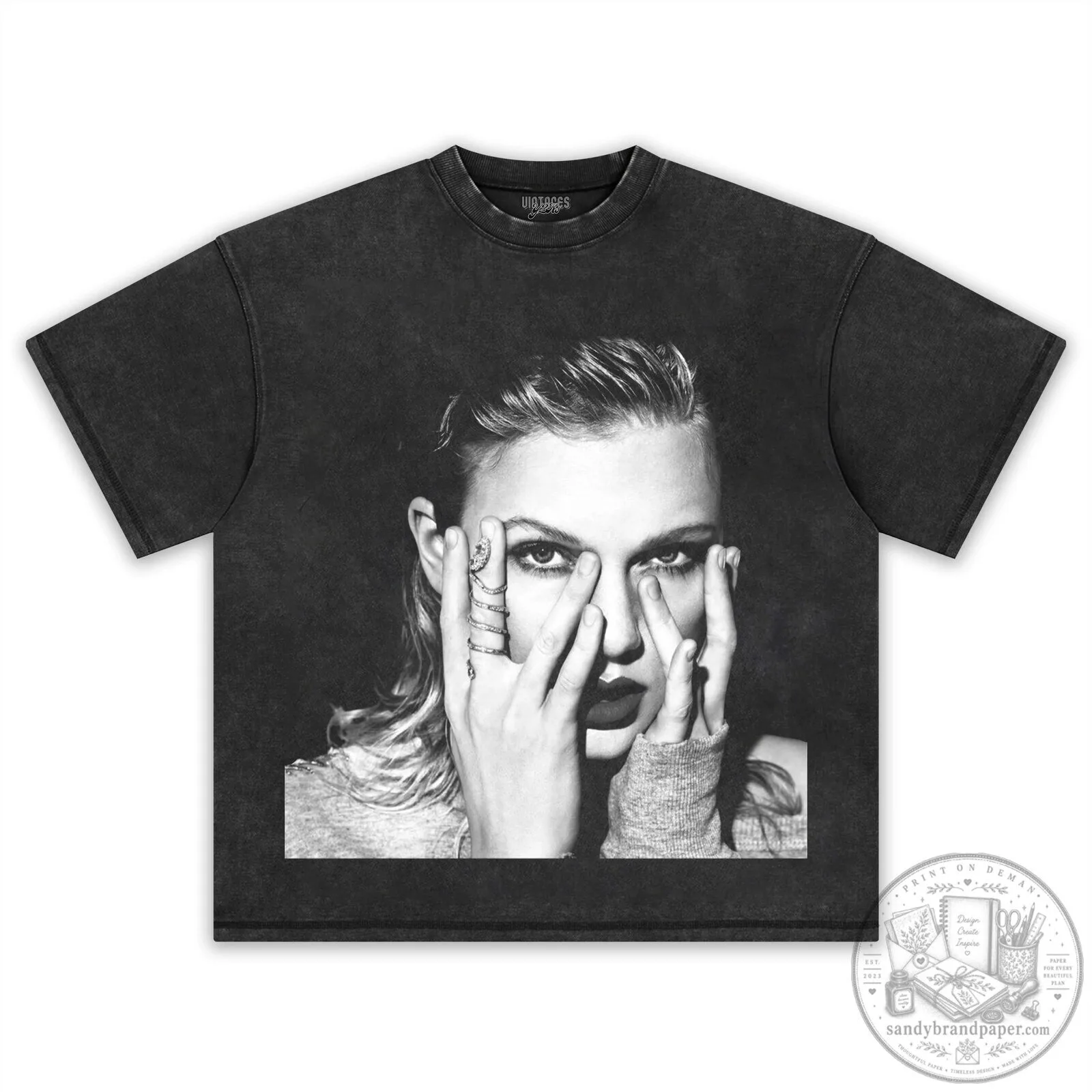 Taylor Swift Reputation Album Cover Black and White T-Shirt 7 Taylor Swift Reputation Album Cover Black and White T-Shirt