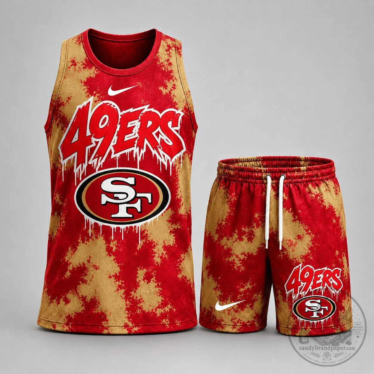 Urban Splash Dye Shorts Set with Tank Top for San Francisco 49ers Fans