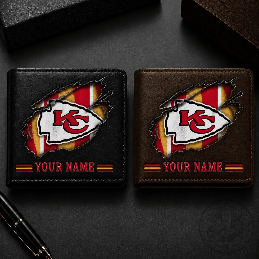 Kansas City Chiefs Football Team Custom Name Wallet