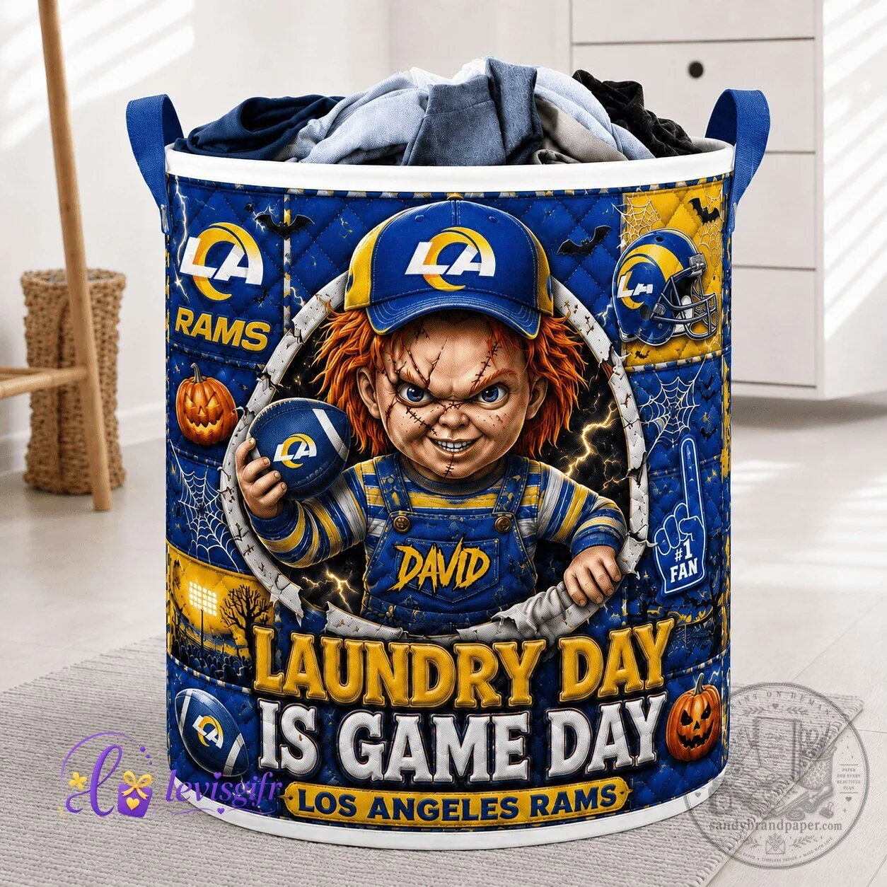 Los Angeles Rams Football Chucky Halloween Laundry Basket