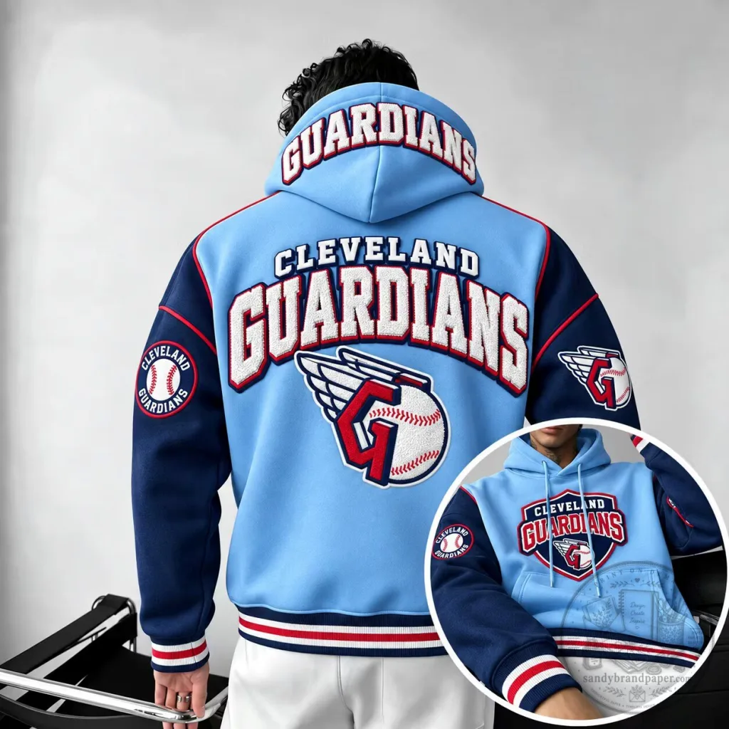 Cleveland Guardians Baseball Team Logo Embroidered Hoodie Cleveland Guardians Baseball Team Logo Embroidered Hoodie