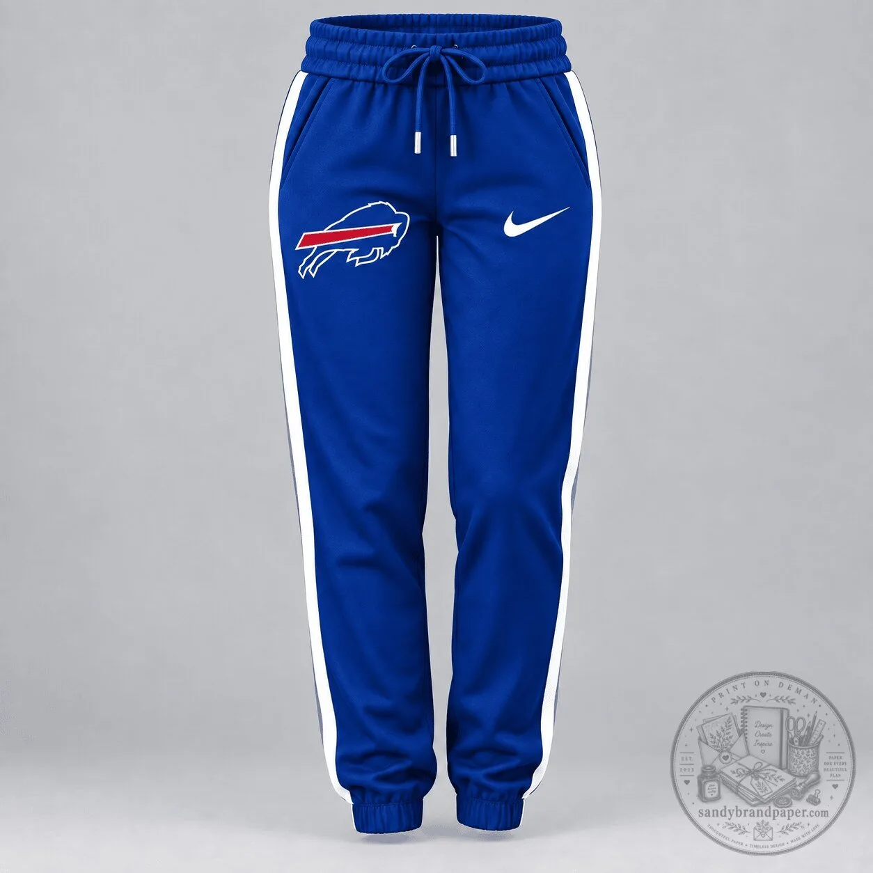 Buffalo Bills Nike Logo Blue Side Stripe Jogger Pants