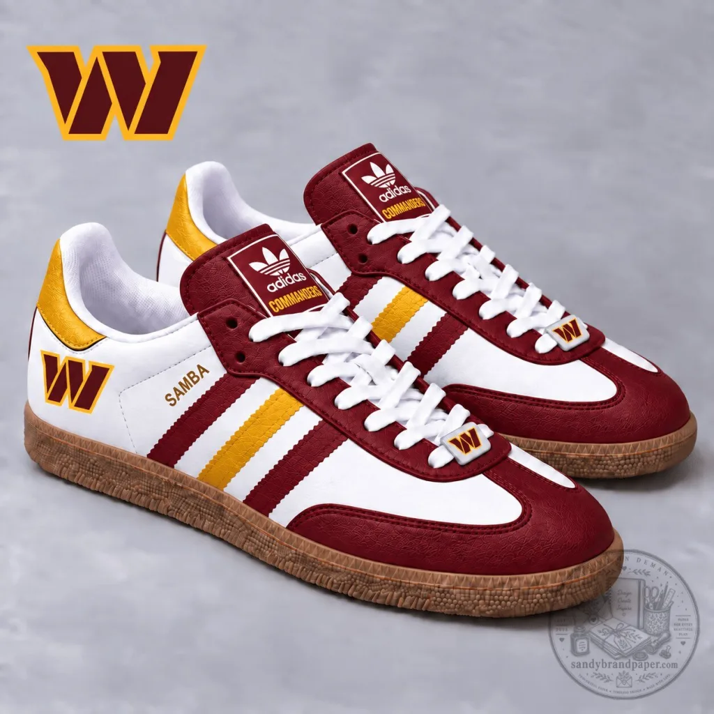 Washington Commanders Football Team Samba Style Sneakers Shoes Washington Commanders Football Team Samba Style Sneakers Shoes