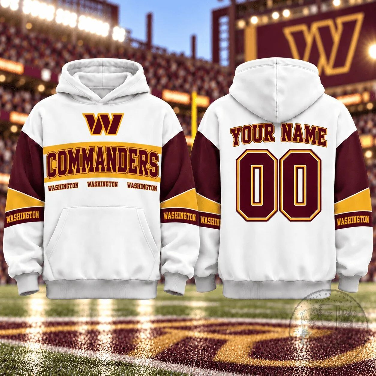 Washington Commanders Football Team Personalized Gridiron Heritage Varsity Hoodie