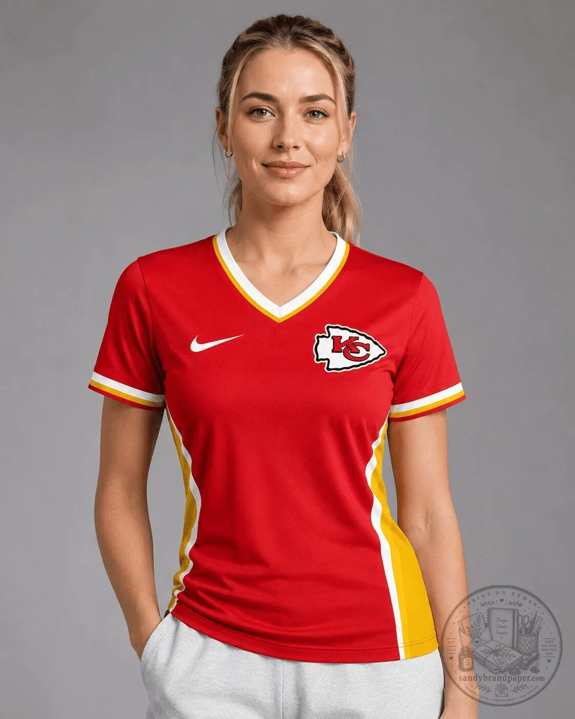 Kansas City Chiefs NFL Fan Apparel Women's Performance V-Neck T-Shirt