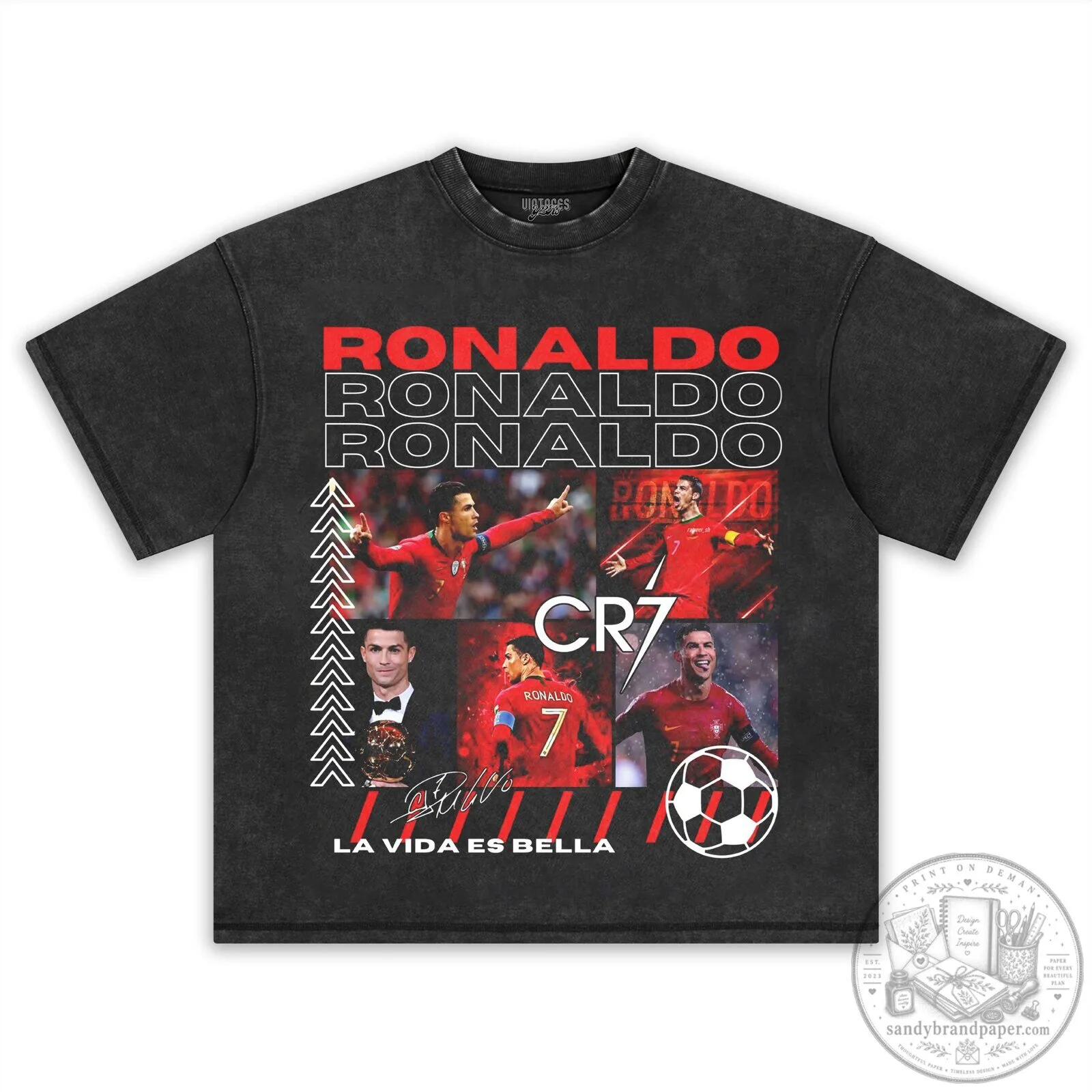 Cristiano Ronaldo Football Legend Collage Graphic Black T-Shirt 11 Cristiano Ronaldo Football Legend Collage Graphic Black T-Shirt