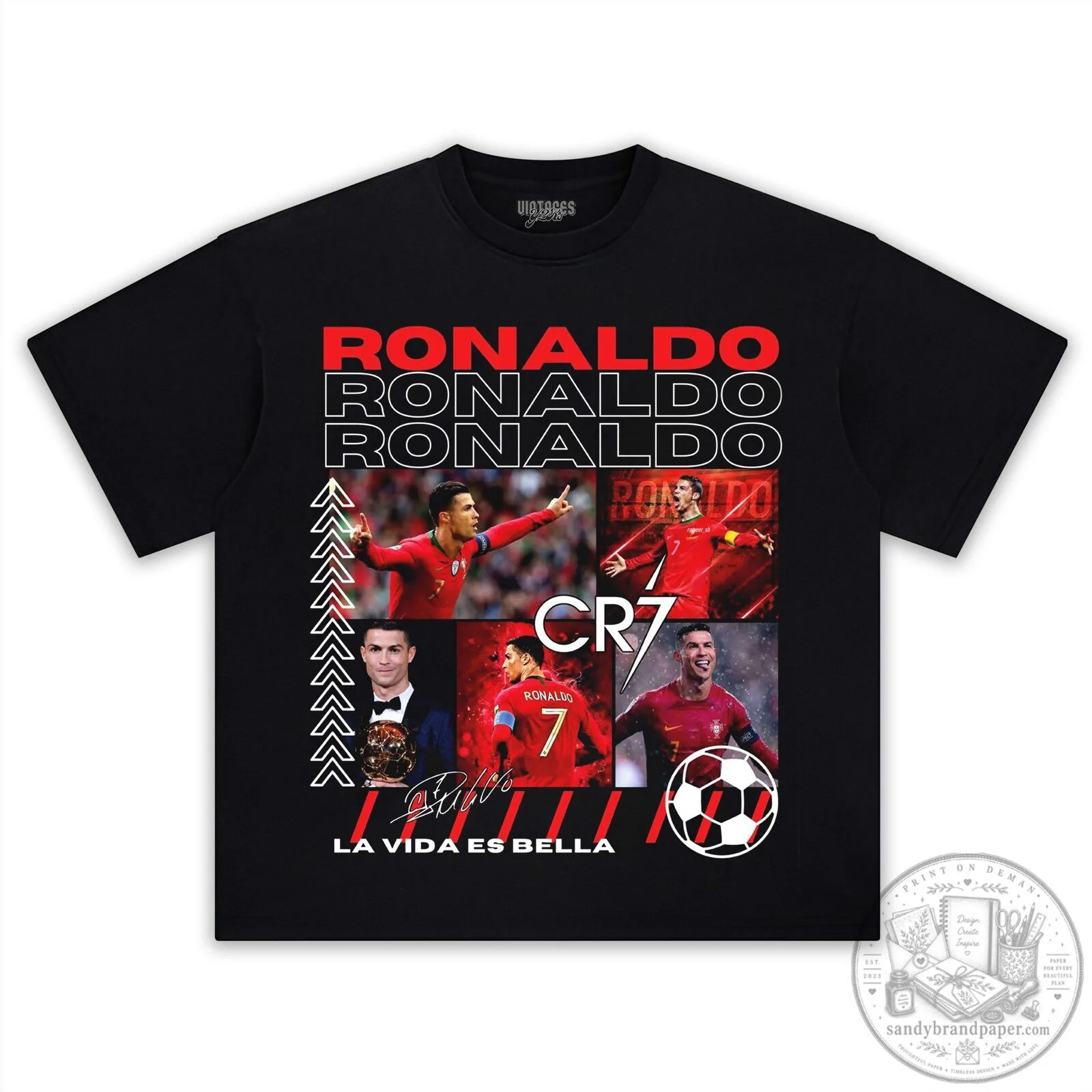 Cristiano Ronaldo Football Legend Collage Graphic Black T-Shirt 15 Cristiano Ronaldo Football Legend Collage Graphic Black T-Shirt