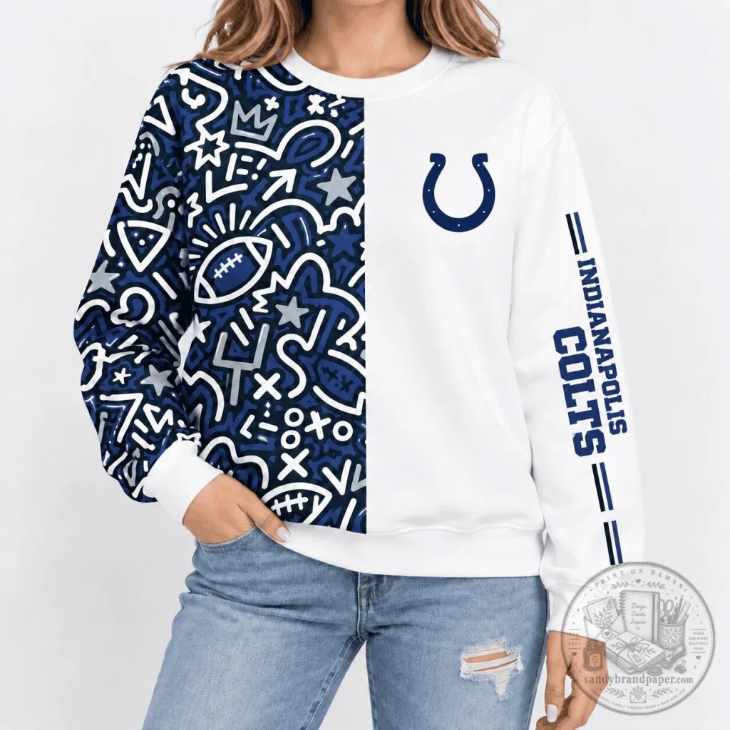 Indianapolis Colts NFL Pop Art Doodle Fan Crewneck Sweatshirt Indianapolis Colts NFL Pop Art Doodle Fan Crewneck Sweatshirt