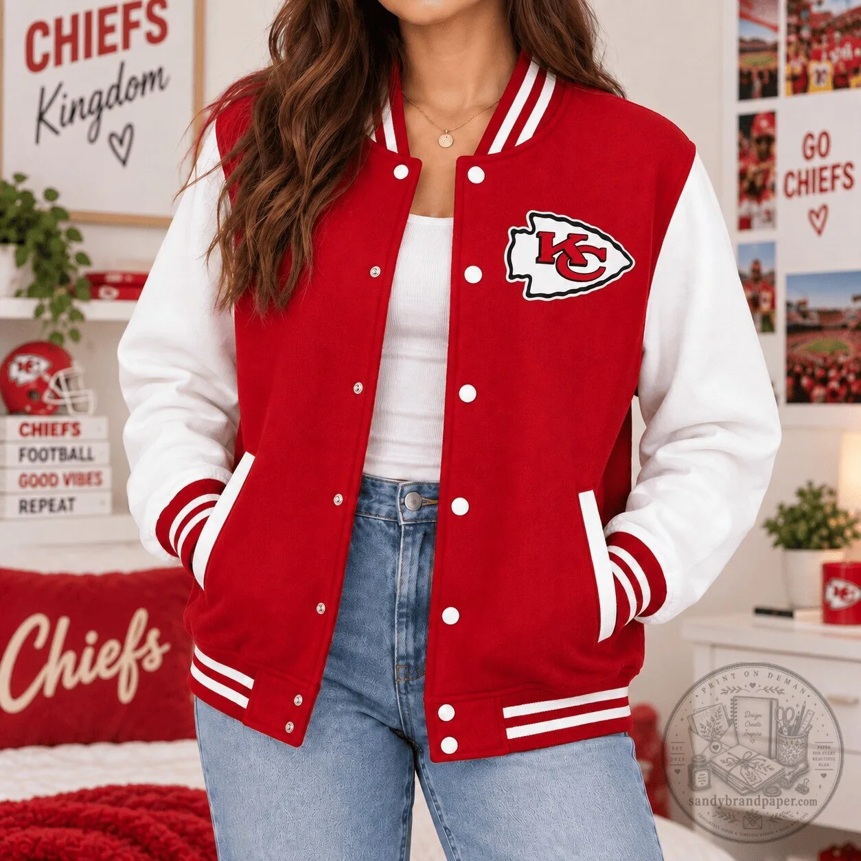 Kansas City Chiefs National Football League Classic Varsity Bomber Jacket