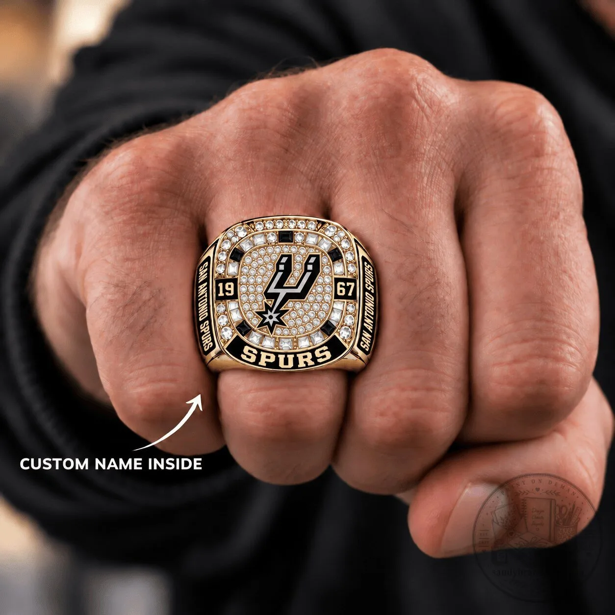 San Antonio Spurs NBA Championship Ring Custom Name Gold Plated Fan Gift