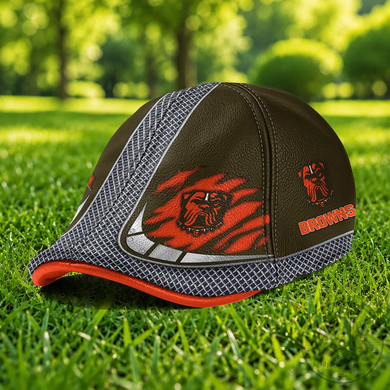 Cleveland Browns American Football Team Bulldog Mascot Flat Cap Hat