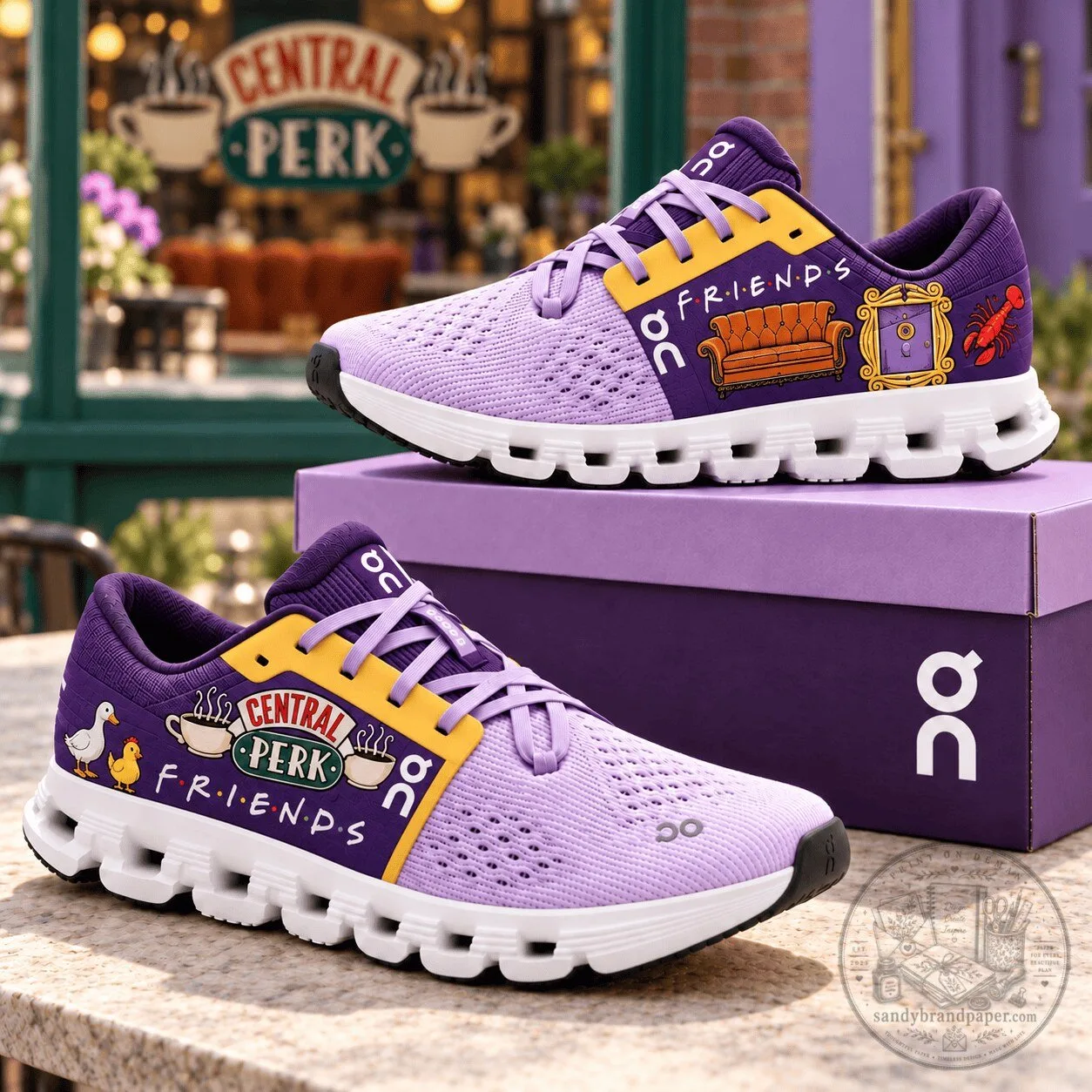 Friends Television Series Central Perk Purple Running Shoes