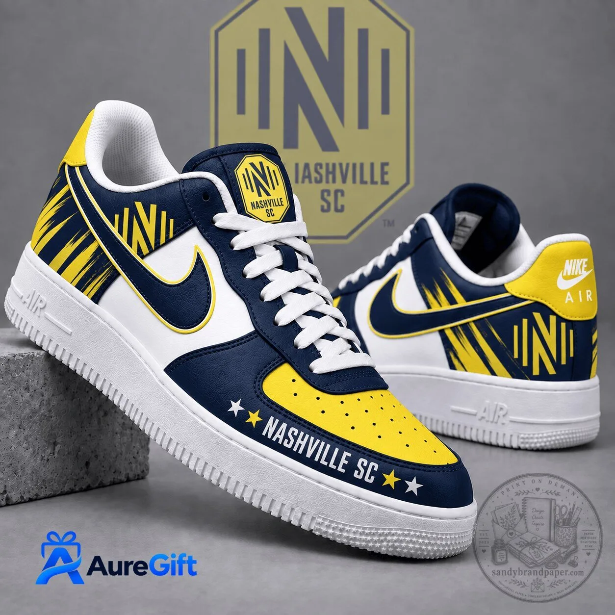Nashville SC Major League Soccer Custom Air Force One Shoes